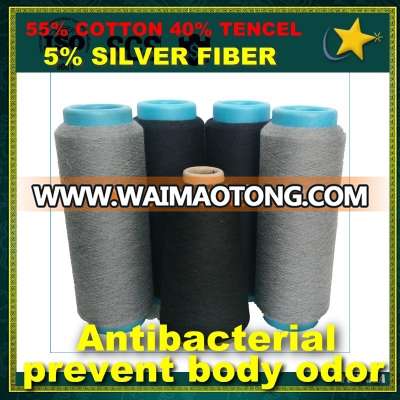 Tencel Cotton Silver Fiber Blended Anti odor Yarn for denim